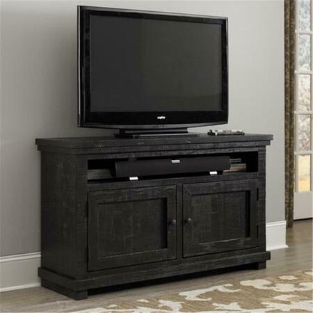 PROGRESSIVE FURNITURE Willow Casual Style 54 In. Media Console Table- Distressed Black P612E-54